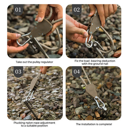 🪢Tragbares verstellbares Fix-Campingseil🌳