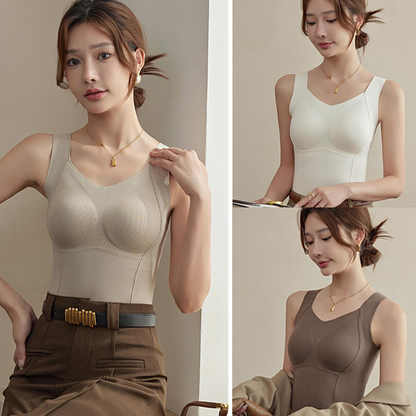 🌟Verdicktes, warmes Tanktop mit integrierter BH-Einlage