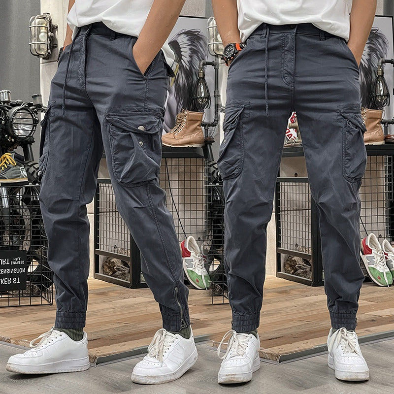 Herren-Cargohose mit elastischem Bund, Kordelzug und mehreren Taschen💖