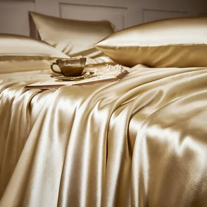 🎁Hot Sale 49% OFF⏳25 Momme Luxury Pure Mulberry Silk Bettwäsche Set von 4