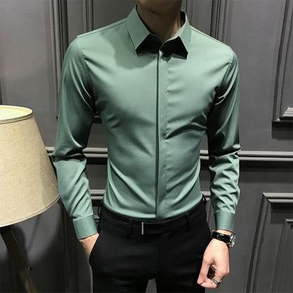 🎉2025 Neuheiten-Schnäppchenangebot✨Knitterfreies Button-Down-Hemd für Herren