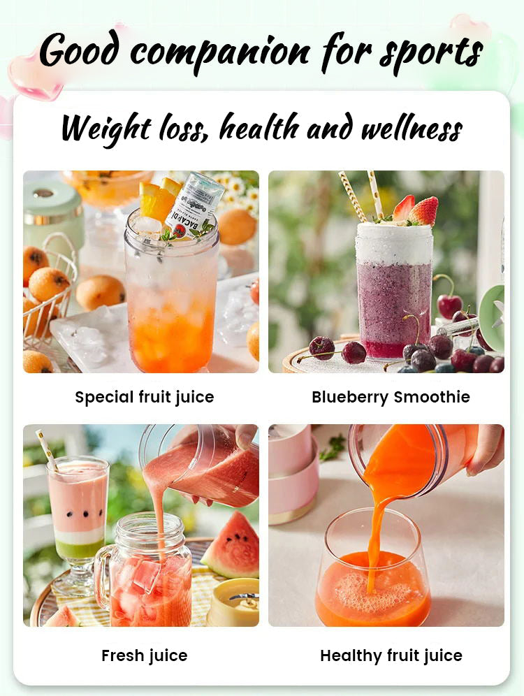 🔥6-Klingen-Drehglas (mit Strohhalm）)