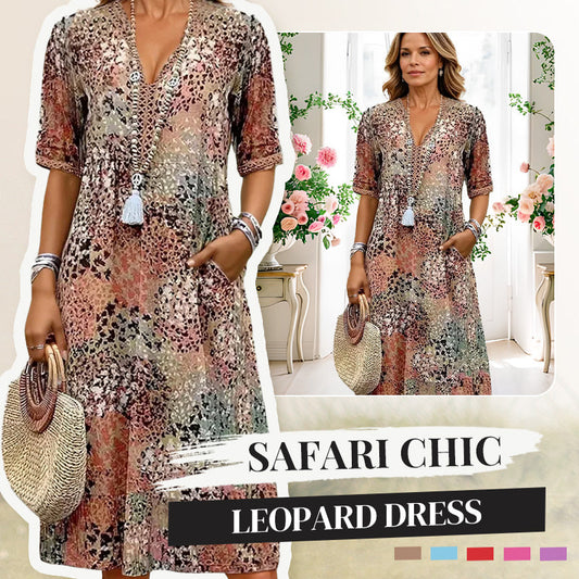 🎁Letzter Tag Hot Sale 50% Rabatt💃Bedrucktes Midikleid mit V-Ausschnitt für Damen
