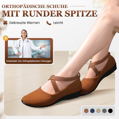 💃🔥Letzter Tag Promotion 50% Rabatt🔥Elegante feste Farbe elastische Riemen niedrige Keilschuhe