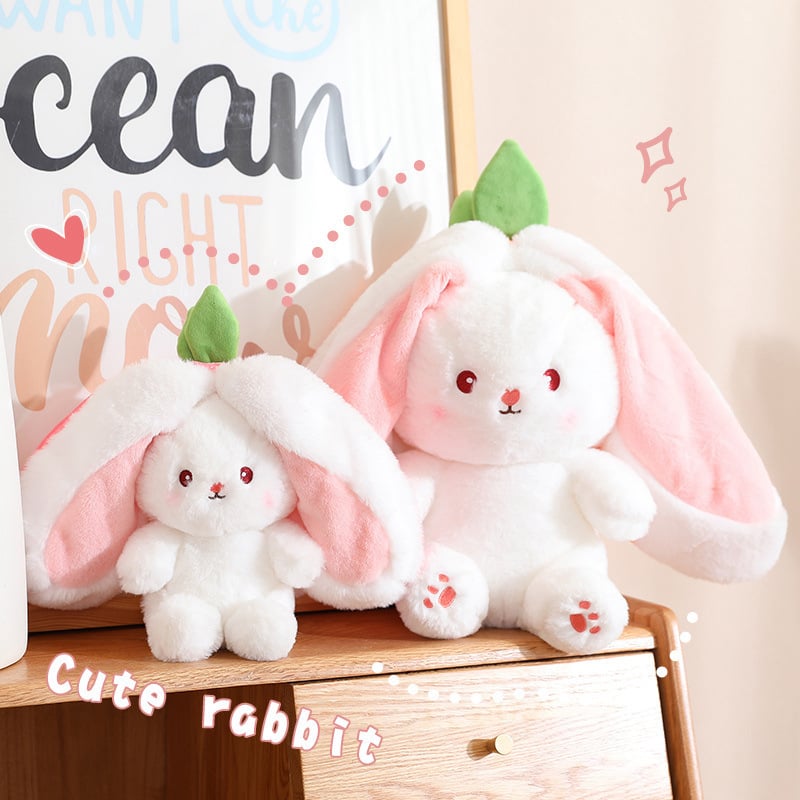 🔥🔥Ostergeschenke 🍓Erdbeerhäschen verwandelt sich in Häschen 🎀 Fruchtpuppe Plüschtier 🐰