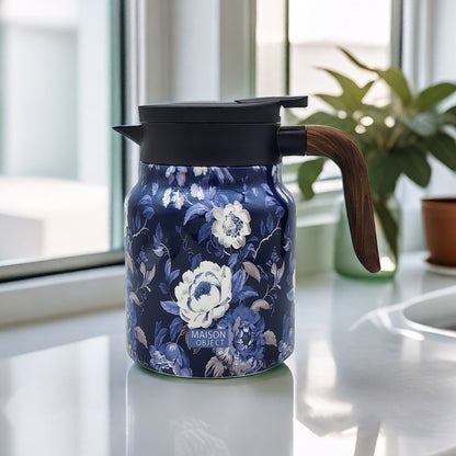 💥Teethermoskanne mit Vintage-Blumenmuster – Integriertes Teesieb✨