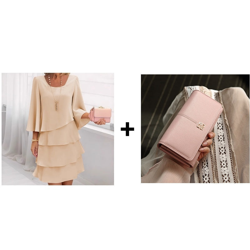 💎 50% RABATT! 👚 Elegantes Damen-Kleid mit Volantsaum – Zeitloser Quadratischer Ausschnitt & Fließende Ärmel