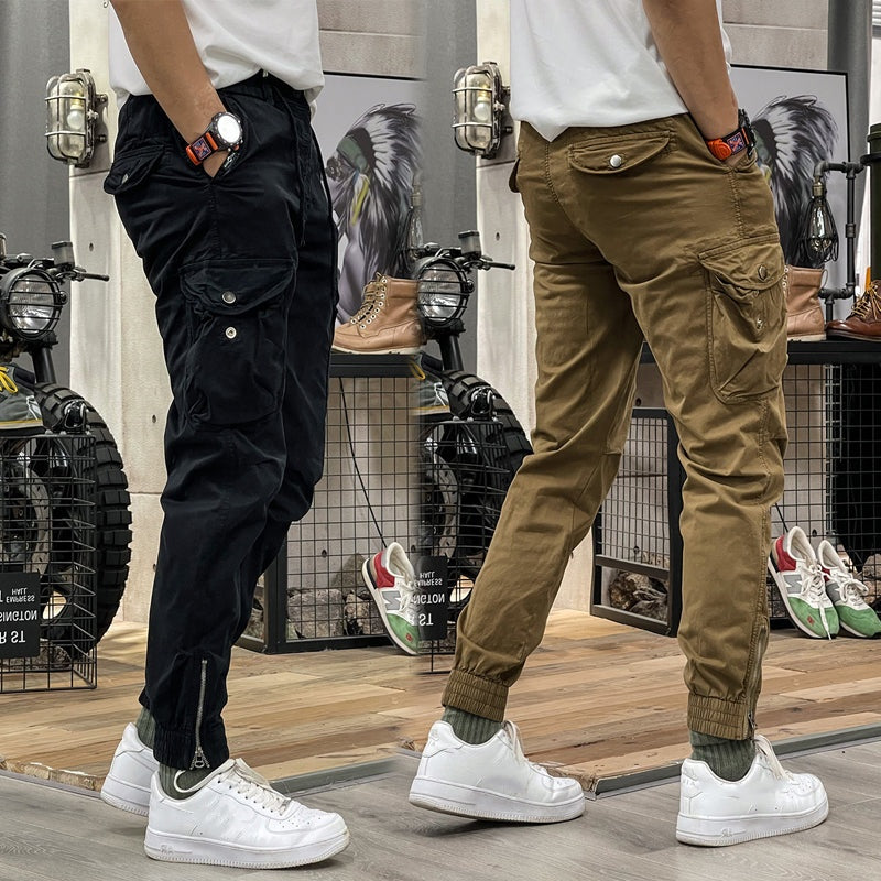 Herren-Cargohose mit elastischem Bund, Kordelzug und mehreren Taschen💖