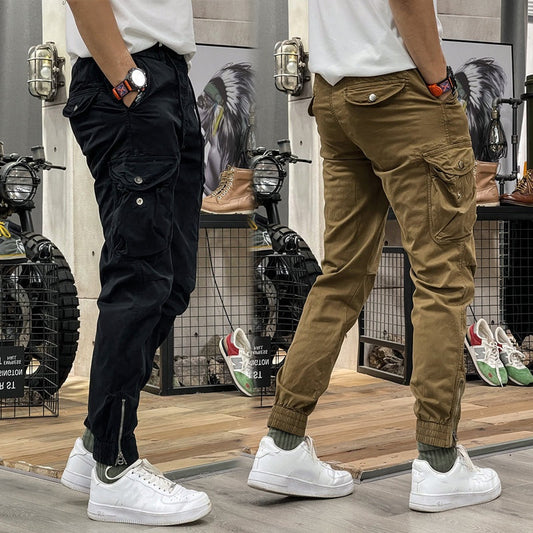 Herren-Cargohose mit elastischem Bund, Kordelzug und mehreren Taschen💖