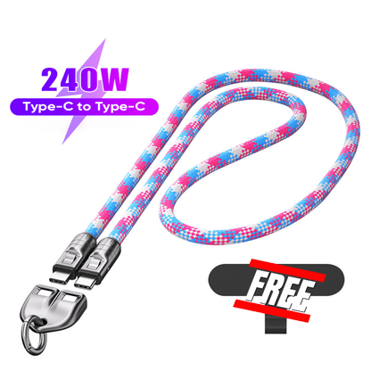 ⏰Kaufen Sie eins, bekommen Sie eins gratis!!🤳⚡C-zu-C-Ladekabel mit 240 W und tragbarem Armbanddesign