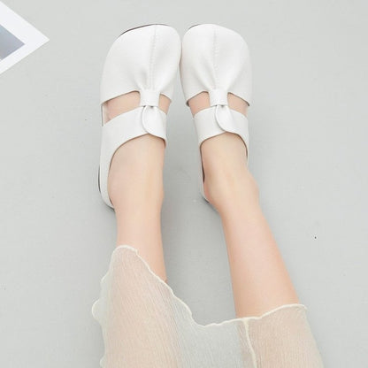 👣Flache Pantoletten im Ausgeschnittenes Design