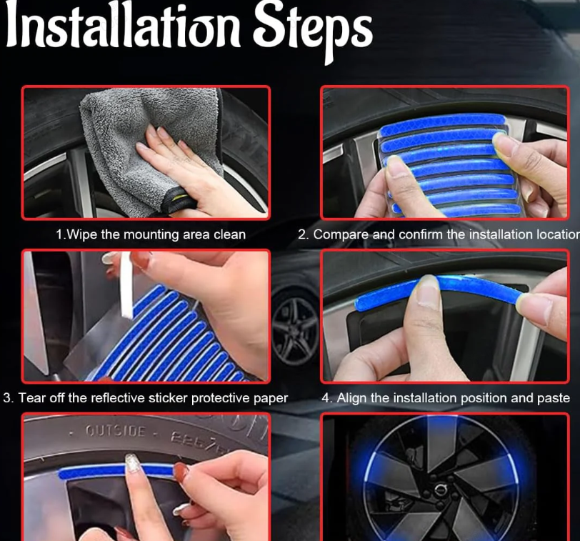 🔥Reflektierende Auto-Felgenaufkleber（Kaufen Sie 2 genug für das Vorderrad Kaufen Sie 4 für das ganze Auto）