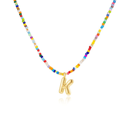 💜LETZTER TAG DER AKTION – 50 % RABATT💜🌈 Buchstaben-Perlenkette für Damen🔤A-Z