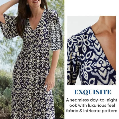 🔥 LAST DAY SALE 49% RABATT🔥💃Bohemian Vintage V-Ausschnitt Floral Lässige Lange Kleider