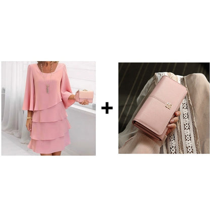 💎 50% RABATT! 👚 Elegantes Damen-Kleid mit Volantsaum – Zeitloser Quadratischer Ausschnitt & Fließende Ärmel