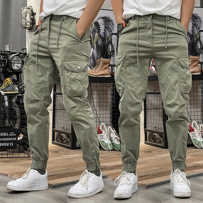 Herren-Cargohose mit elastischem Bund, Kordelzug und mehreren Taschen💖