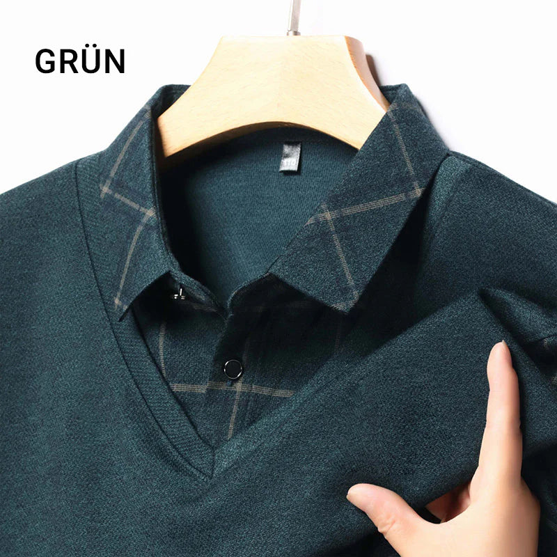 💖Langarm-Oberteil in Layering-Optik für Herren🧥✅