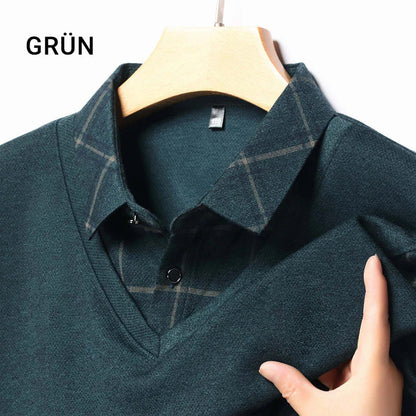 💖Langarm-Oberteil in Layering-Optik für Herren🧥✅