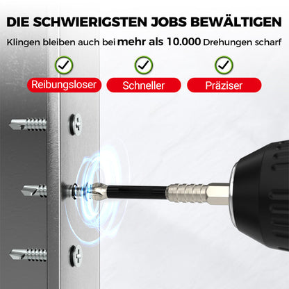 💥Sechskant-Bitsatz mit rutschhemmender Gewindestruktur, schlagfest & hochmagnetisch(HRC 62)