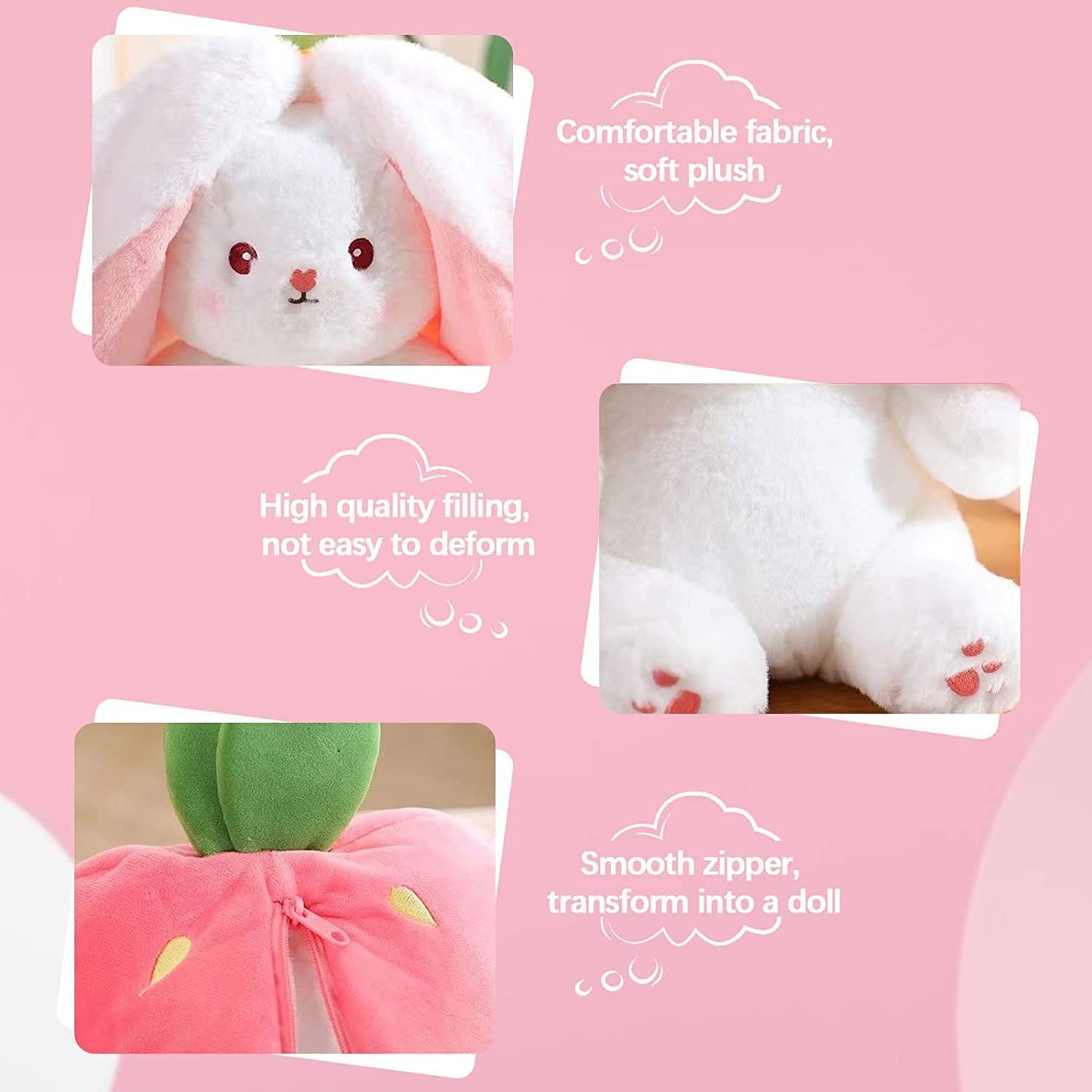 🔥🔥Ostergeschenke 🍓Erdbeerhäschen verwandelt sich in Häschen 🎀 Fruchtpuppe Plüschtier 🐰