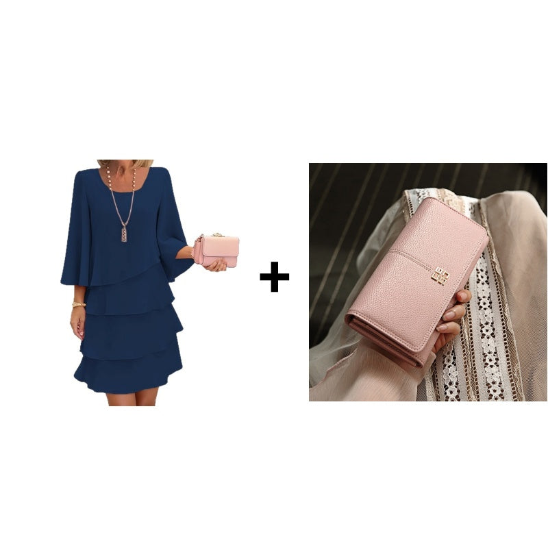💎 50% RABATT! 👚 Elegantes Damen-Kleid mit Volantsaum – Zeitloser Quadratischer Ausschnitt & Fließende Ärmel