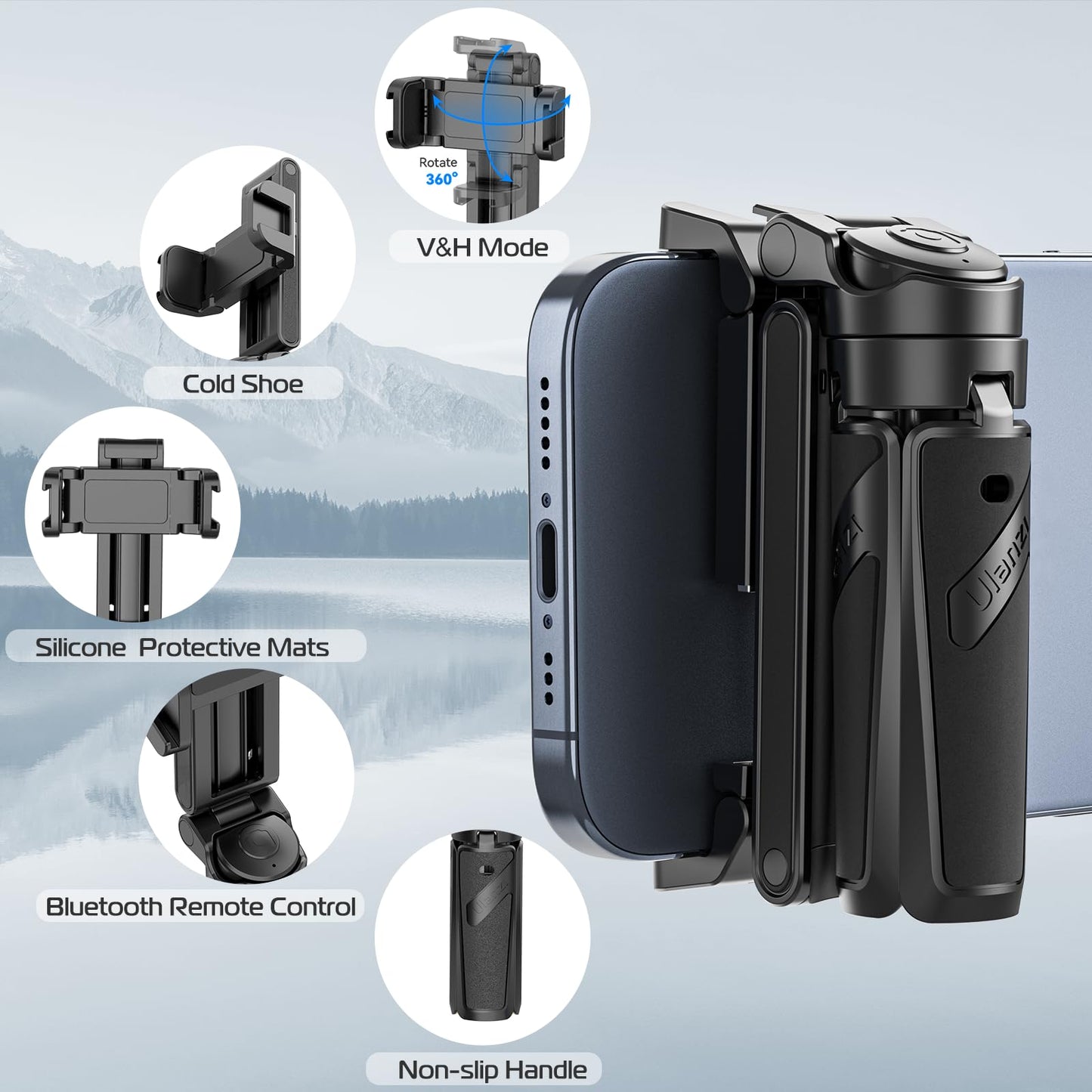 📱✨Ausziehbares Selfie Stick Stativ im Taschenformat mit abnehmbarer Fernbedienung