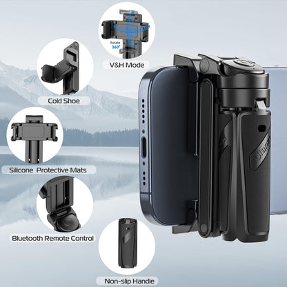 📱✨Ausziehbares Selfie Stick Stativ im Taschenformat mit abnehmbarer Fernbedienung
