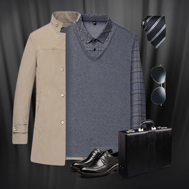 💖Langarm-Oberteil in Layering-Optik für Herren🧥✅