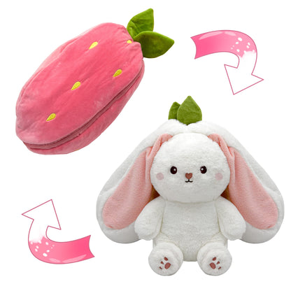 🔥🔥Ostergeschenke 🍓Erdbeerhäschen verwandelt sich in Häschen 🎀 Fruchtpuppe Plüschtier 🐰