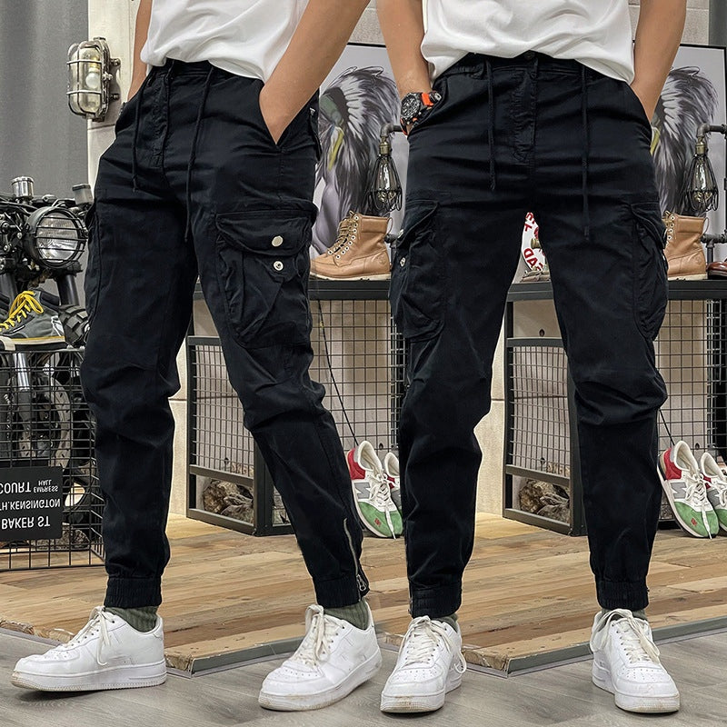 Herren-Cargohose mit elastischem Bund, Kordelzug und mehreren Taschen💖