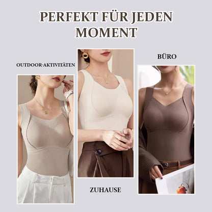 🌟Verdicktes, warmes Tanktop mit integrierter BH-Einlage