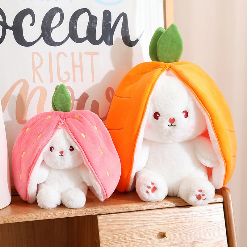 🔥🔥Ostergeschenke 🍓Erdbeerhäschen verwandelt sich in Häschen 🎀 Fruchtpuppe Plüschtier 🐰