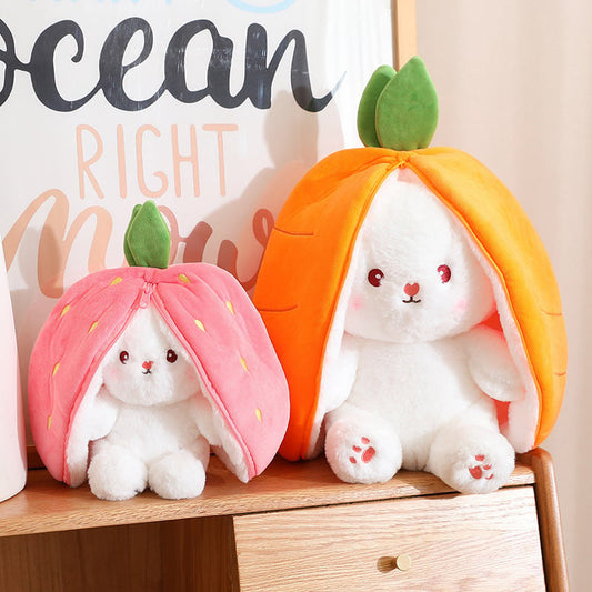 🔥🔥Ostergeschenke 🍓Erdbeerhäschen verwandelt sich in Häschen 🎀 Fruchtpuppe Plüschtier 🐰