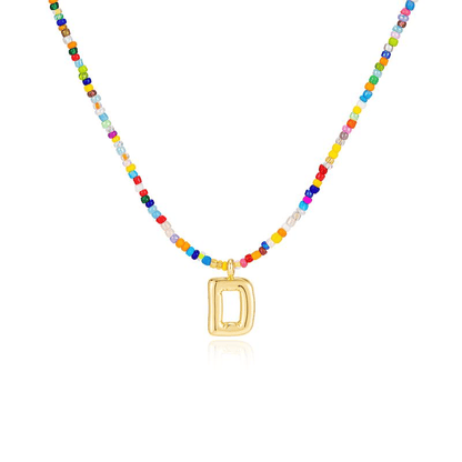 💜LETZTER TAG DER AKTION – 50 % RABATT💜🌈 Buchstaben-Perlenkette für Damen🔤A-Z