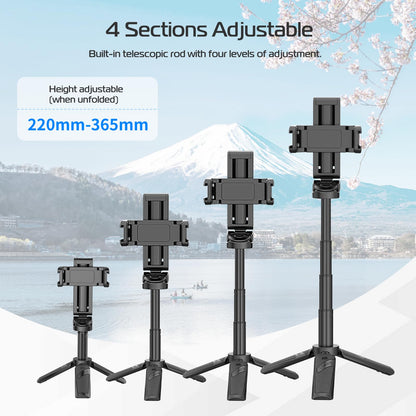 📱✨Ausziehbares Selfie Stick Stativ im Taschenformat mit abnehmbarer Fernbedienung