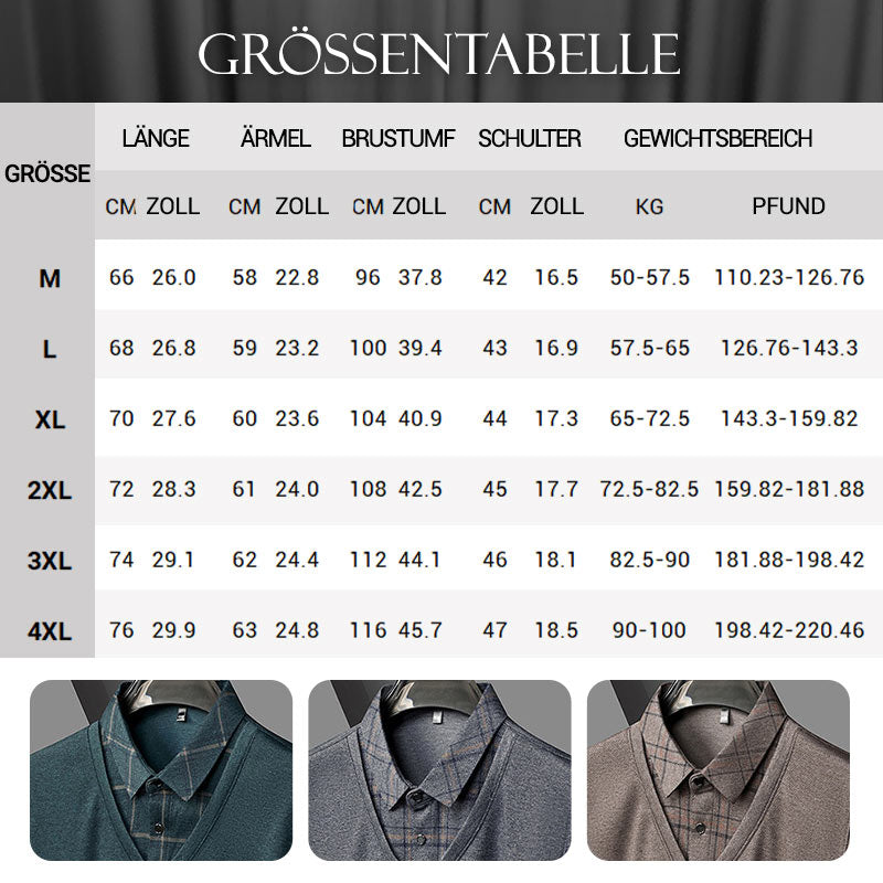 💖Langarm-Oberteil in Layering-Optik für Herren🧥✅