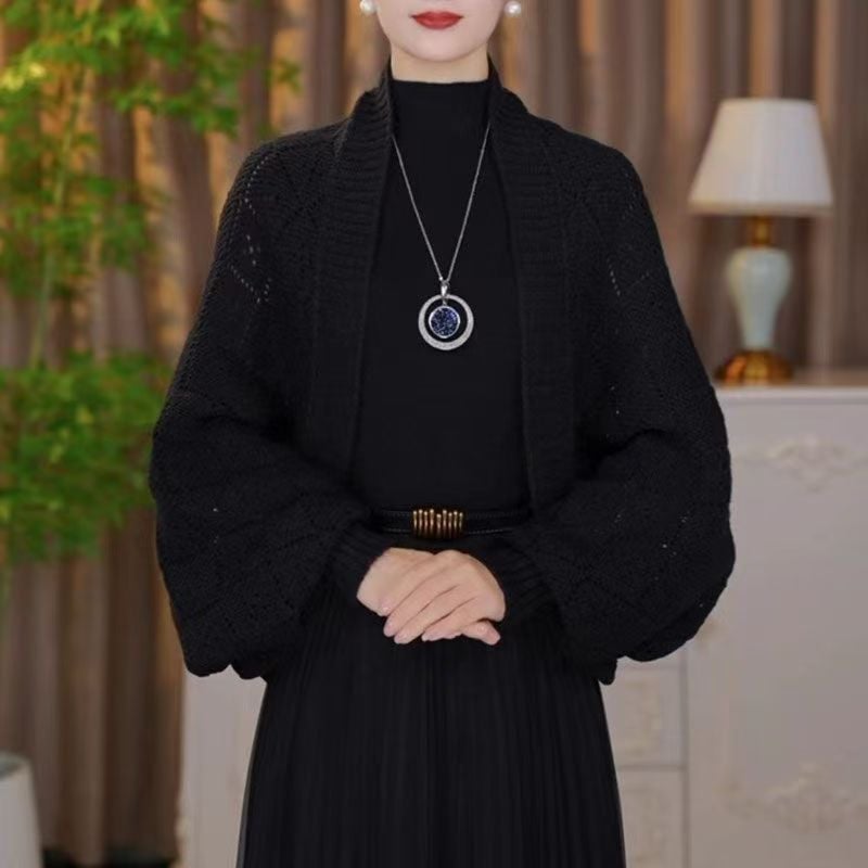 🔥2025 Neue Mode🔥Ausgehöhlter Strick-Schal-Mantel