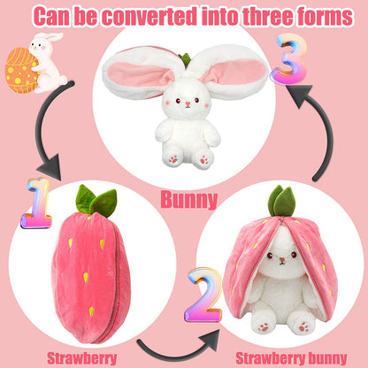 🔥🔥Ostergeschenke 🍓Erdbeerhäschen verwandelt sich in Häschen 🎀 Fruchtpuppe Plüschtier 🐰