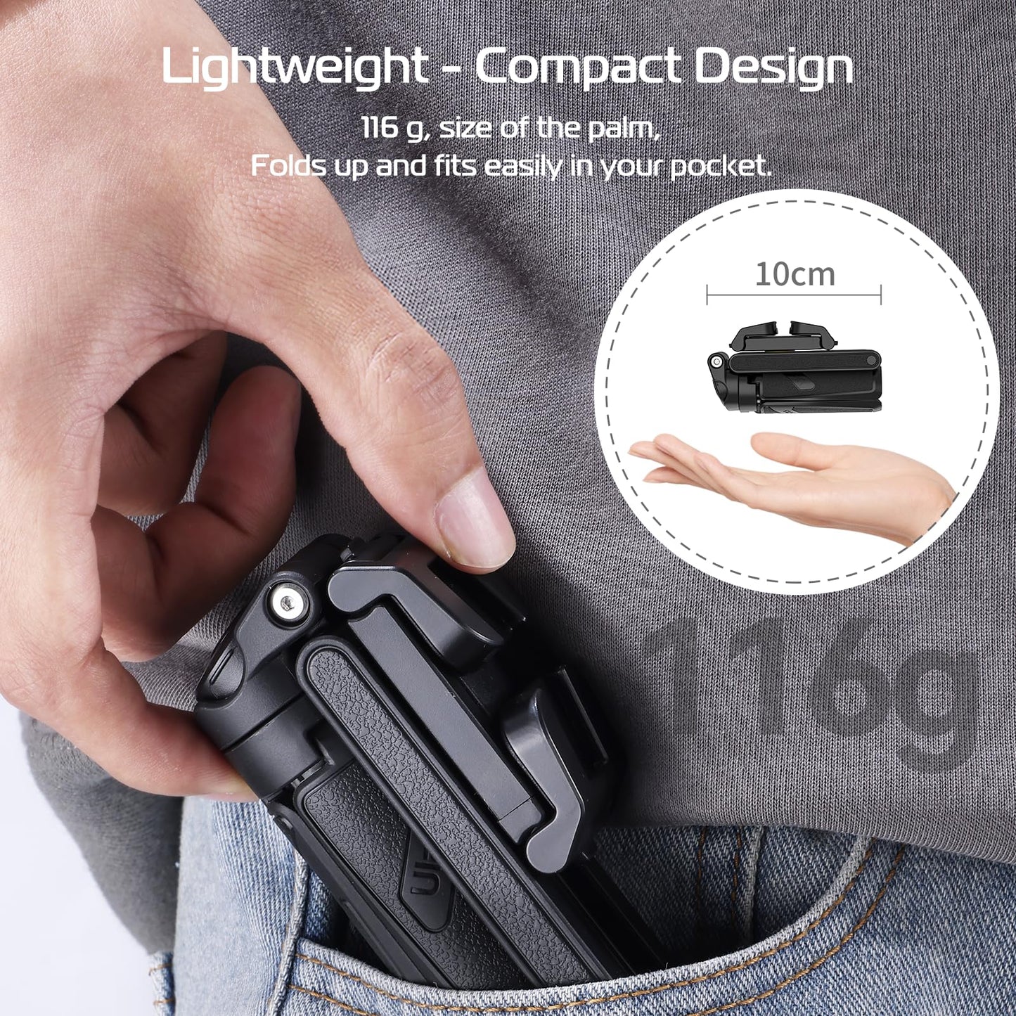 📱✨Ausziehbares Selfie Stick Stativ im Taschenformat mit abnehmbarer Fernbedienung