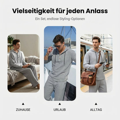 📢📢50 % Rabatt!! ⏰Herren Kapuze Casual Loose Top & Hose 2-teiliges Set