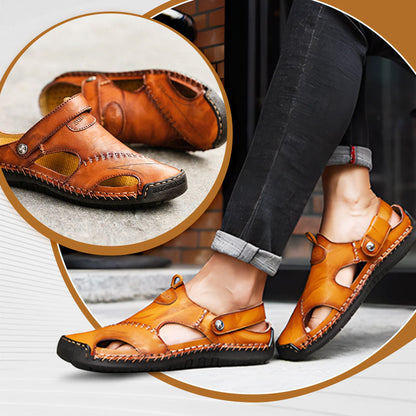 🏆Bis zu 50 % Rabatt!🔥🩴Große Größe Weiches Leder Männer Atmungsaktive Outdoor-Sandalen