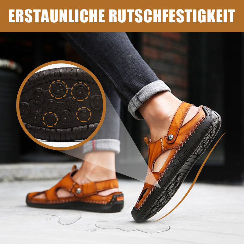 🏆Bis zu 50 % Rabatt!🔥🩴Große Größe Weiches Leder Männer Atmungsaktive Outdoor-Sandalen