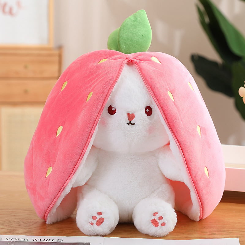 🔥🔥Ostergeschenke 🍓Erdbeerhäschen verwandelt sich in Häschen 🎀 Fruchtpuppe Plüschtier 🐰