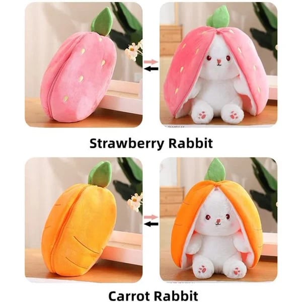 🔥🔥Ostergeschenke 🍓Erdbeerhäschen verwandelt sich in Häschen 🎀 Fruchtpuppe Plüschtier 🐰