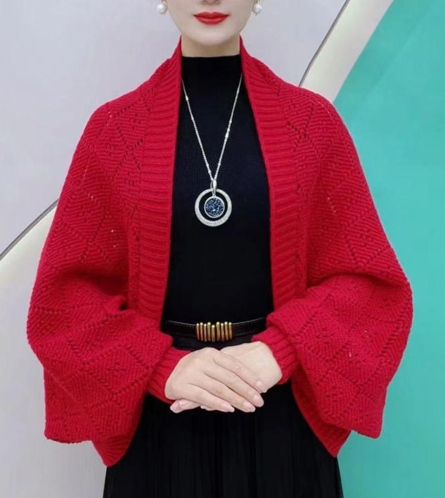 🔥2025 Neue Mode🔥Ausgehöhlter Strick-Schal-Mantel