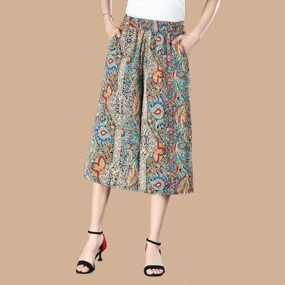 🔥KOSTENLOSER VERSAND BEI KAUF VON 2🔥 Damen Culottes aus Chiffon mit hohem elastischem Bund und weitem Bein, plissiert.