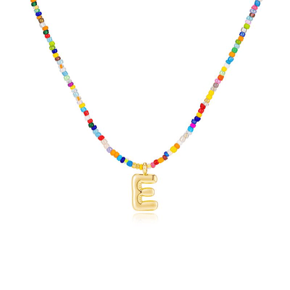 💜LETZTER TAG DER AKTION – 50 % RABATT💜🌈 Buchstaben-Perlenkette für Damen🔤A-Z