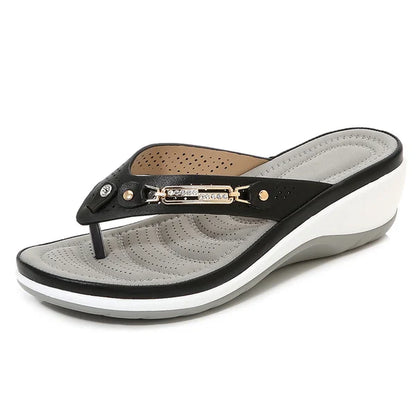 🎁2025 New Open Mould Design✨🩴Weich gepolsterte Damen-Flip-Flop-Sandalen