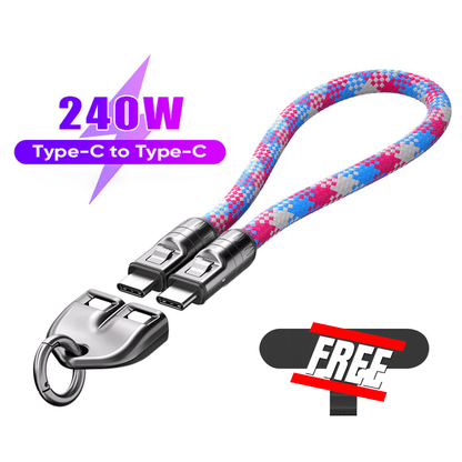 ⏰Kaufen Sie eins, bekommen Sie eins gratis!!🤳⚡C-zu-C-Ladekabel mit 240 W und tragbarem Armbanddesign