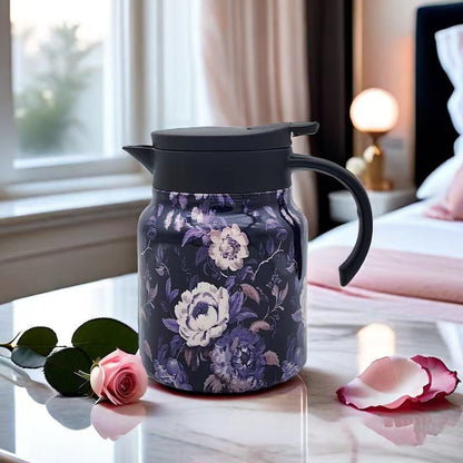 💥Teethermoskanne mit Vintage-Blumenmuster – Integriertes Teesieb✨